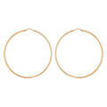 Cr&eacute;oles en plaqu&eacute; or fil lisse - largeur 2mm et diam&egrave;tre anneaux 65mm