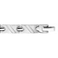 Bracelets sur Artemare : Bracelet en acier maillons orn&eacute;s de rainures en diagonale - longueur 20cm ajustable