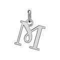 Pendentifs sur Artemare : Pendentif en argent lettre M en lettrine anglaise stylis&eacute;e