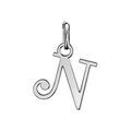 Pendentifs sur Artemare : Pendentif en argent lettre N en lettrine anglaise stylis&eacute;e