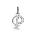 Pendentifs sur Artemare : Pendentif en argent lettre P en lettrine anglaise stylis&eacute;e