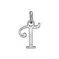 Pendentifs sur Artemare : Pendentif en argent lettre T en lettrine anglaise stylis&eacute;e
