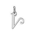 Pendentifs sur Artemare : Pendentif en argent lettre V en lettrine anglaise stylis&eacute;e