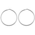 Cr&eacute;oles en argent stri&eacute; diam&egrave;tre 44mm
