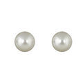 Boucles d'oreilles en plaqu&eacute; or perle cr&egrave;me de synth&egrave;se 8 mm et fermoir poussettes Artemare