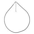 Colliers sur Artemare : Cordon en caoutchouc et fermoir en acier - largeur 1,5cm et longueur 45cm + 4cm de rallonge