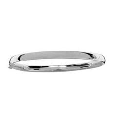 Bracelet jonc en argent lisse de 5mm et fermoir en 8 sur c&ocirc;t&eacute;