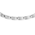 Colliers sur Artemare : Collier en acier maillons lisses avec 2 rainures en biais - 49cm + 4cm r&eacute;glable par double fermoir