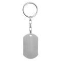 Porte-clef en acier avec plaque G.I. arrondie &agrave; graver