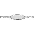 Gourmette pour b&eacute;b&eacute; en argent maille marine avec plaque ovale - longueur 12,5cm + 1,5cm de rallonge Artemare