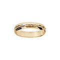 Alliance en vermeil 4mm avec bande cisel&eacute;e au milieu et bords brillants Artemare
