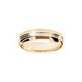 Alliance en vermeil 5mm avec bande rainur&eacute;e au milieu et bords brillants Artemare