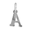 Pendentifs sur Artemare : Pendentif en argent rhodi&eacute; lettre A stri&eacute;es