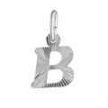 Pendentifs sur Artemare : Pendentif en argent rhodi&eacute; lettre B stri&eacute;es
