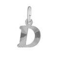 Pendentifs sur Artemare : Pendentif en argent rhodi&eacute; lettre D stri&eacute;es