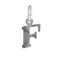 Pendentifs sur Artemare : Pendentif en argent rhodi&eacute; lettre F stri&eacute;es