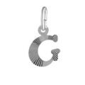 Pendentifs sur Artemare : Pendentif en argent rhodi&eacute; lettre G stri&eacute;es