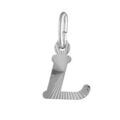 Pendentif en argent rhodi&eacute; lettre L stri&eacute;es