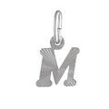 Pendentifs sur Artemare : Pendentif en argent rhodi&eacute; lettre M stri&eacute;es