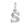 Pendentifs sur Artemare : Pendentif en argent rhodi&eacute; lettre S stri&eacute;es