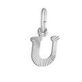 Pendentifs sur Artemare : Pendentif en argent rhodi&eacute; lettre U stri&eacute;es