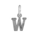 Pendentifs sur Artemare : Pendentif en argent rhodi&eacute; lettre W stri&eacute;es