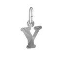 Pendentifs sur Artemare : Pendentif en argent rhodi&eacute; lettre Y stri&eacute;es