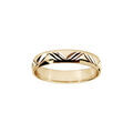 Alliance en vermeil 4mm et diamant&eacute;e 3 traits de biais en forme de vague