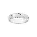 Alliance en argent rhodi&eacute; diamant&eacute;e biais avec liser&eacute; largeur 5mm Artemare