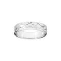 Alliance en argent rhodie satin&eacute; 5mm avec motifs diamant&eacute;s en grandes croix
