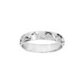 Alliance en argent rhodi&eacute; satin&eacute; 4mm et diamant&eacute;e 2 rangs d'&eacute;toiles