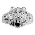 Chevali&egrave;res sur Artemare : Chevali&egrave;re lion en argent gros mod&egrave;le avec oxyde noir entre les dents
