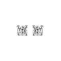Boucles d'oreille sur Artemare : Boucles d'oreilles solitaire en argent rhodi&eacute; oxyde rond blanc de 2mm serti 4 griffes
