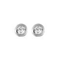 Boucles d'oreille sur Artemare : Boucles d'oreilles solitaire en argent rhodi&eacute; oxyde rond blanc de 2mm serti clos