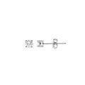 Boucles d'oreille sur Artemare : Boucles d'oreilles tige solitaire en argent rhodi&eacute; oxyde rond blanc de 3mm serti 4 griffes