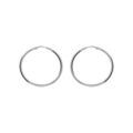 Boucles d'oreille sur Artemare : Cr&eacute;oles en Argent rhodi&eacute; fil lisse en 2mm et diam&egrave;tre 35mm