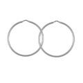 Boucles d'oreille sur Artemare : Cr&eacute;oles en Argent rhodi&eacute; fil lisse en 2mm et diam&egrave;tre 45mm