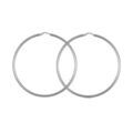 Boucles d'oreille sur Artemare : Cr&eacute;oles en Argent rhodi&eacute; fil lisse en 2mm et diam&egrave;tre 54mm