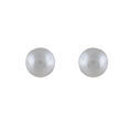 Boucles d'oreilles en argent rhodi&eacute; Perle blanche de synth&egrave;se et fermoir poussette