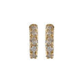 Boucles d'oreille sur Artemare : Cr&eacute;oles en plaqu&eacute; or petit mod&egrave;le avec rail d'oxydes blancs et fermoir poussette