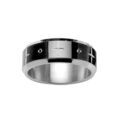 Bagues sur Artemare : Alliance en acier PVD noir et motifs roses des vents