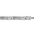 Bracelets sur Artemare : Bracelet en acier et carbone blanc double fermoir 19+1,5cm