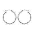 Boucles d'oreille sur Artemare : Cr&eacute;oles en acier fil lisse 24 mm et fermoir crochet
