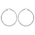 Boucles d'oreille sur Artemare : Cr&eacute;oles en acier fil lisse 43 mm et fermoir crochet