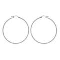 Boucles d'oreille sur Artemare : Cr&eacute;oles en acier fil lisse 54 mm et fermoir crochet