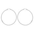 Boucles d'oreille sur Artemare : Cr&eacute;oles en acier fil lisse 64 mm et fermoir crochet