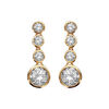 Boucles d'oreilles pendantes en plaqu&eacute; or oxydes blancs en cascade et fermoir poussette