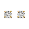 Boucles d'oreille sur Artemare : Boucles d'oreilles en plaqu&eacute; or solitaire oxyde rond serti 4 griffes et fermoir poussette