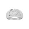 Chevali&egrave;re en argent plateau carr&eacute; bross&eacute; en biais et stri&eacute; sur 2 angles