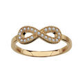 Bagues sur Artemare : Bague en plaqu&eacute; or forme infini en oxydes blancs